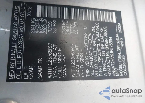 2018 Nissan Rogue Sv из США, поврежденный, VIN KNMAT2MV6JP575564